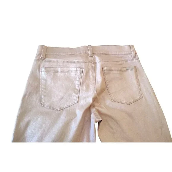 White House Black Market Womens Pale Pink Skinny Leg 10R Shimmering Casual Pants - Picture 8 of 12